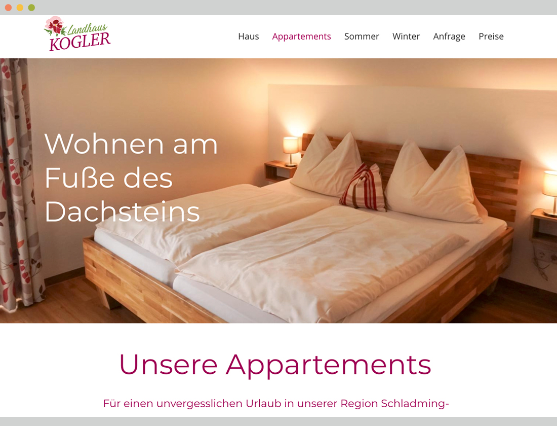 Website Landhaus Kogler