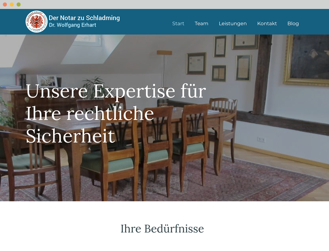 Website Notar zu Schladming